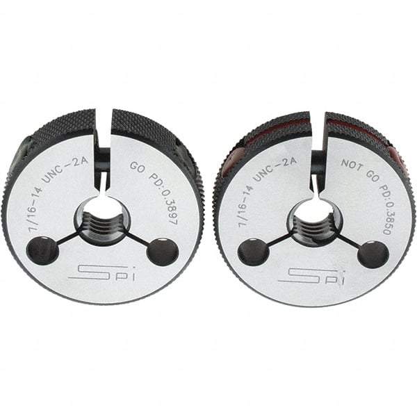 SPI - Ring Thread Go/No Gages Go/No Go: Go; No Go Thread Size: 7/16-14 - Eagle Tool & Supply