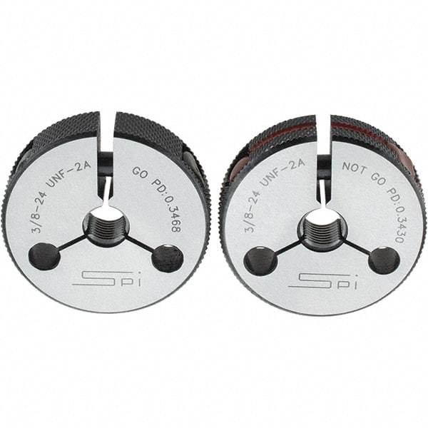 SPI - Ring Thread Go/No Gages Go/No Go: Go; No Go Thread Size: 3/8-24 - Eagle Tool & Supply