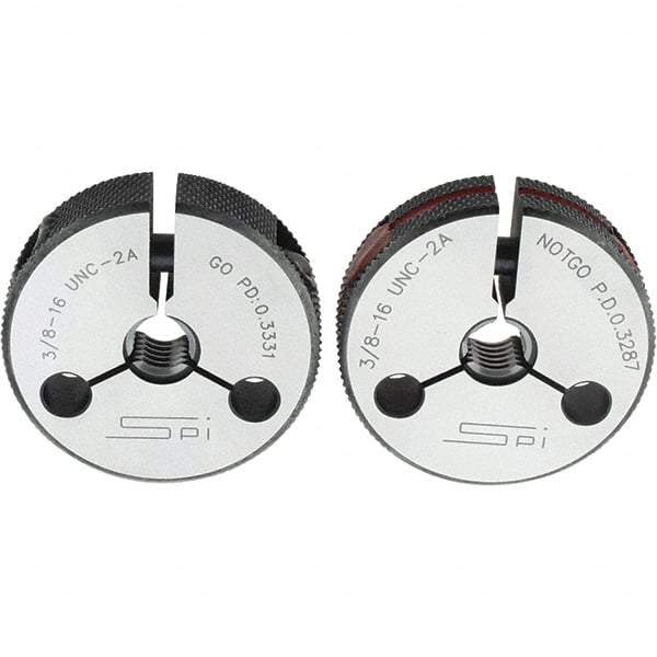 SPI - Ring Thread Go/No Gages Go/No Go: Go; No Go Thread Size: 3/8-16 - Eagle Tool & Supply