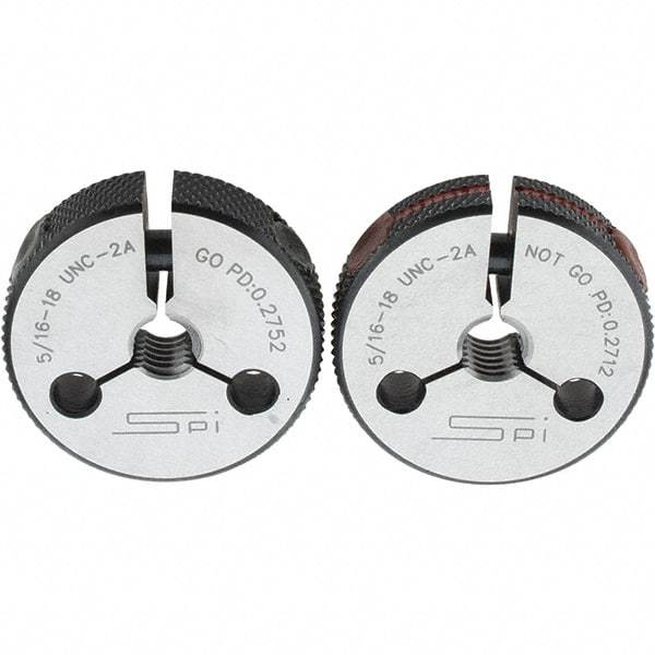 SPI - Ring Thread Go/No Gages Go/No Go: Go; No Go Thread Size: 5/16-18 - Eagle Tool & Supply