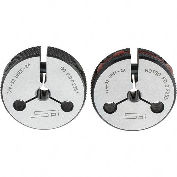 SPI - Ring Thread Go/No Gages Go/No Go: Go; No Go Thread Size: 1/4-32 - Eagle Tool & Supply