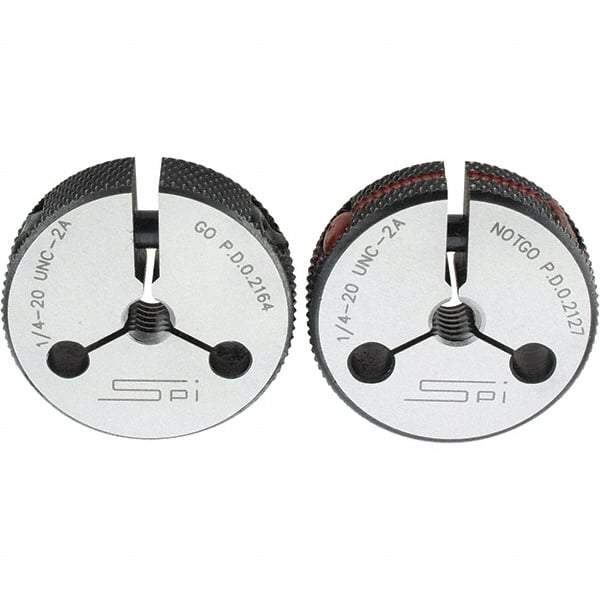 SPI - Ring Thread Go/No Gages Go/No Go: Go; No Go Thread Size: 1/4-20 - Eagle Tool & Supply