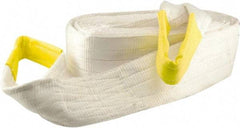 Erickson Manufacturing - 30' Long x 8" Wide, 100,000 Lb Basket Capacity, Polyester Blend Web Sling - White - Eagle Tool & Supply