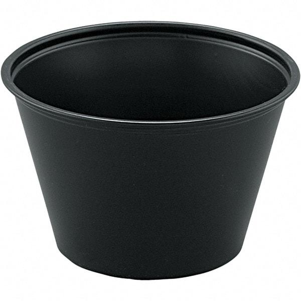 Solo - 4 oz Polystyrene Portion Cups - Black - Eagle Tool & Supply