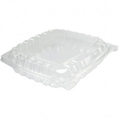 DART - 8-5/16 x 8-5/16 x 2" Plastic Hinged Container - Clear - Eagle Tool & Supply