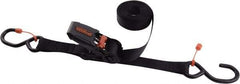 Erickson Manufacturing - 15' Long x 1" Wide, 1,300 Lb Basket Capacity, Polyester Web Sling - Black - Eagle Tool & Supply