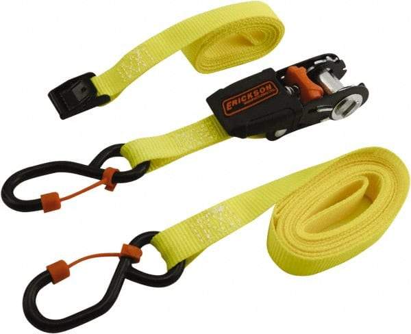 Erickson Manufacturing - 6/10' Long x 3/4" Wide, 600 Lb Basket Capacity, Polyester Web Sling - Yellow - Eagle Tool & Supply