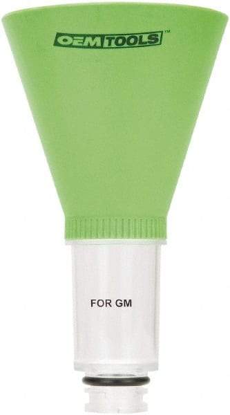 OEM Tools - 16 oz Capacity Plastic Funnel - 5" Mouth OD, 3-3/4" Straight Spout, Green & Clear - Eagle Tool & Supply