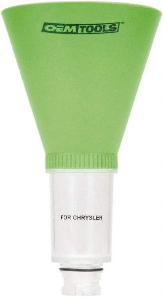 OEM Tools - 16 oz Capacity Plastic Funnel - 5" Mouth OD, 3-3/4" Straight Spout, Green & Clear - Eagle Tool & Supply