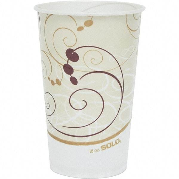 Solo - 16 oz Treated-Paper Cold Cups - White, Beige, Red - Eagle Tool & Supply