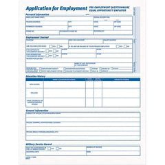 TOPS - 25 Sheet, 17 x 11", Employment Application Form - Purple & White - Eagle Tool & Supply