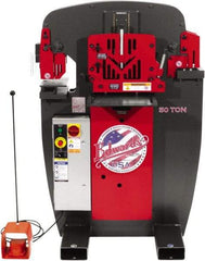 Edwards Manufacturing - 7" Throat Depth, 50 Ton Punch Pressure, 1" in 5/8" Punch Capacity Ironworker - 5 hp, 3 Phase, 460 Volts, 36-3/4" Wide x 54-1/2" High x 36-1/8" Deep - Eagle Tool & Supply