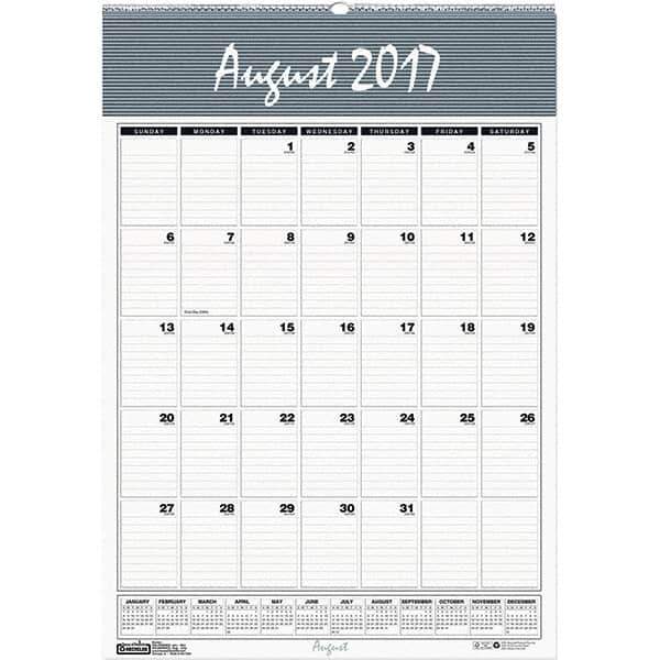 House of Doolittle - 12 Sheet, 12 x 17", Wall Calendar - Blue & Gray - Eagle Tool & Supply