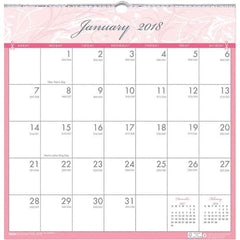 House of Doolittle - 12 Sheet, 12 x 12", Wall Calendar - Pink & Gray - Eagle Tool & Supply