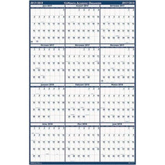 House of Doolittle - 1 Sheet, 24 x 37", Erasable Wall Calendar - Blue & Gray - Eagle Tool & Supply