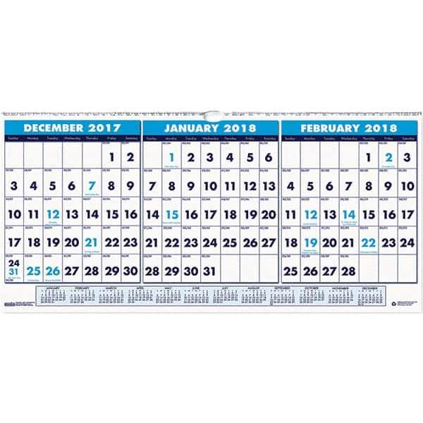 House of Doolittle - 4 Sheet, 23-1/2 x 12", Wall Calendar - Eagle Tool & Supply