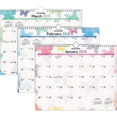 AT-A-GLANCE - 12 Sheet, 15 x 12", Wall Calendar - Watercolors - Eagle Tool & Supply