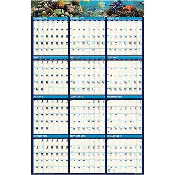 House of Doolittle - 1 Sheet, 24 x 37", Erasable Wall Calendar - Eagle Tool & Supply