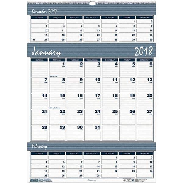 House of Doolittle - 12 Sheet, 12 x 17", Wall Calendar - Blue & Gray - Eagle Tool & Supply
