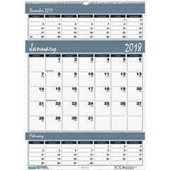 House of Doolittle - 12 Sheet, 12 x 17", Wall Calendar - Blue & Gray - Eagle Tool & Supply