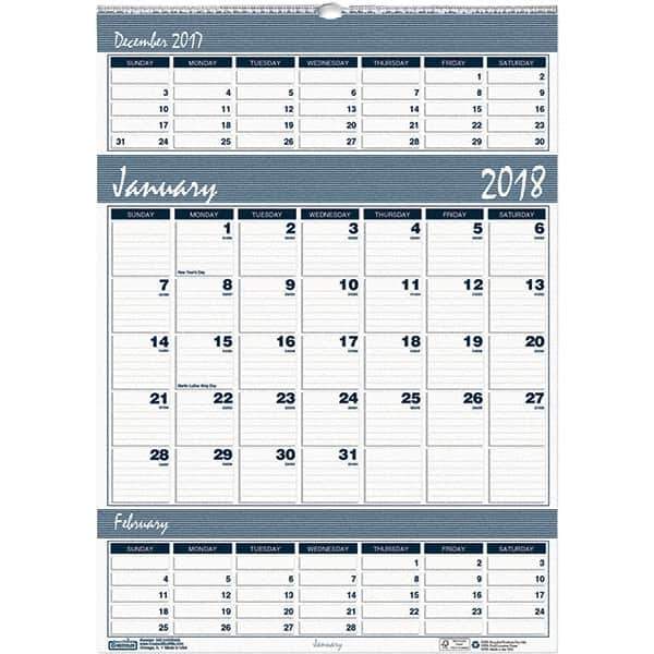 House of Doolittle - 12 Sheet, 15-1/2 x 22", Wall Calendar - Blue & Gray - Eagle Tool & Supply