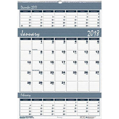 House of Doolittle - 12 Sheet, 15-1/2 x 22", Wall Calendar - Blue & Gray - Eagle Tool & Supply