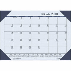 House of Doolittle - 12 Sheet, 22 x 17", Desk Pad Calendar - Ocean Blue - Eagle Tool & Supply