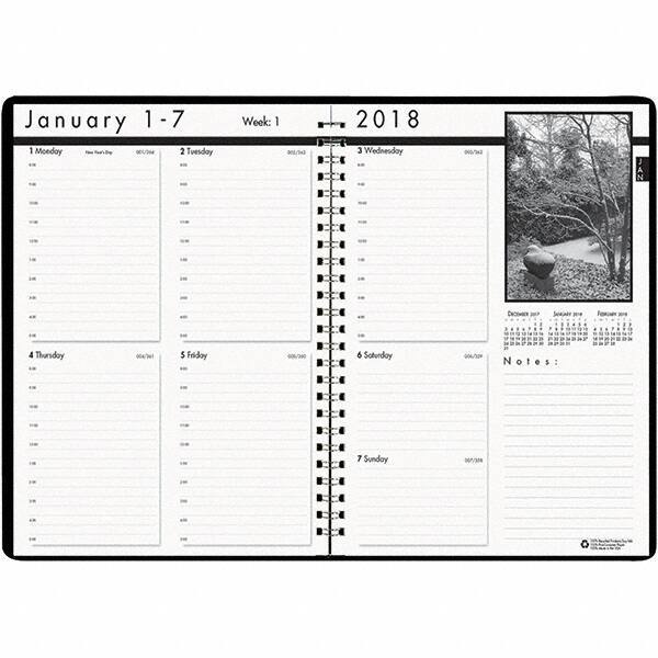 House of Doolittle - 104 Sheet, 8-1/2 x 11", Weekly Planner - Black - Eagle Tool & Supply