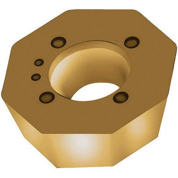 Walter - ODMW050408 A27 Grade WKP35G Carbide Milling Insert - TiAlN/TiN Finish, 4.76mm Thick, 1/2" Inscribed Circle, 0.8mm Corner Radius - Eagle Tool & Supply