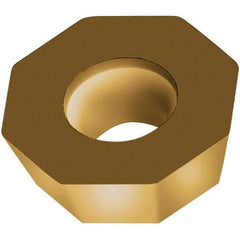 Walter - ODHW050408 A57 Grade WKP35G Carbide Milling Insert - TiAlN/TiN Finish, 4.76mm Thick, 1/2" Inscribed Circle, 0.8mm Corner Radius - Eagle Tool & Supply