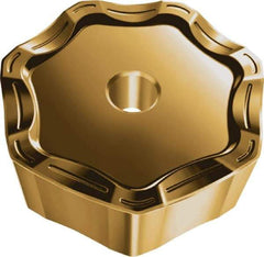 Walter - XNHF070508 D27 Grade WKP35G Carbide Milling Insert - TiAlN/TiN Finish, 5.8mm Thick, 14.5mm Inscribed Circle, 0.8mm Corner Radius - Eagle Tool & Supply