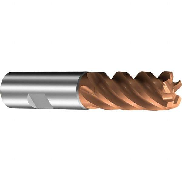 Sandvik Coromant - 16mm, 5 Flute, Solid Carbide, 4mm Corner Chamfer End Mill - 42° Helix, 34mm LOC - Eagle Tool & Supply