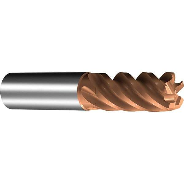 Sandvik Coromant - 8mm, 5 Flute, Solid Carbide, 0.5mm Corner Chamfer End Mill - 42° Helix, 18mm LOC - Eagle Tool & Supply