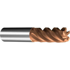 Sandvik Coromant - 8mm, 5 Flute, Solid Carbide, 0.5mm Corner Chamfer End Mill - 42° Helix, 18mm LOC - Eagle Tool & Supply