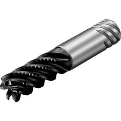 Sandvik Coromant - 32mm, 6 Flute, Solid Carbide, 4mm Corner Chamfer End Mill - 42° Helix, 66mm LOC - Eagle Tool & Supply