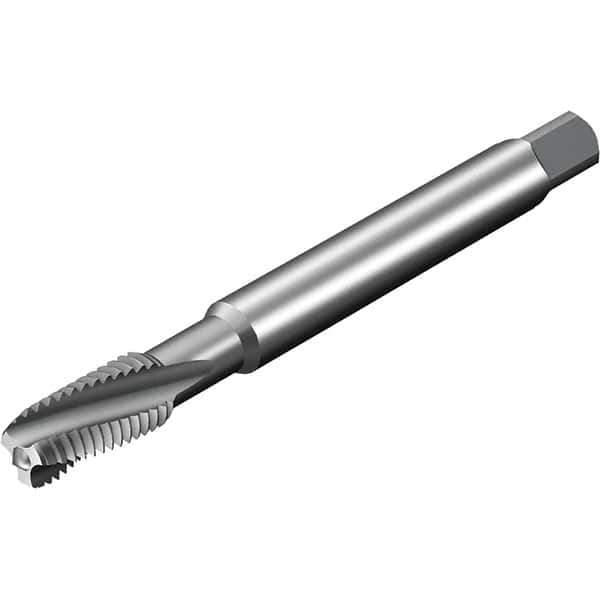 Sandvik Coromant - 3 Flute 6HX Spiral Flute Tap - Powdered Metal High Speed Steel, AlCrN Finish - Eagle Tool & Supply