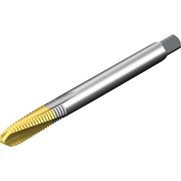 Sandvik Coromant - 4 Flute 6HX Spiral Flute Tap - Powdered Metal High Speed Steel, TiN Finish - Eagle Tool & Supply