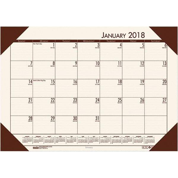 House of Doolittle - 12 Sheet, 22 x 17", Desk Pad Calendar - Moonlight Cream - Eagle Tool & Supply