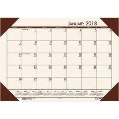 House of Doolittle - 12 Sheet, 22 x 17", Desk Pad Calendar - Moonlight Cream - Eagle Tool & Supply