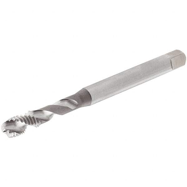 Iscar - 1/2-20 UNF 3 Flute 2B Modified Bottoming Spiral Flute Tap - Cobalt, TiN Finish, 100mm OAL, Right Hand Flute, Right Hand Thread, Series TPS UNF - Eagle Tool & Supply