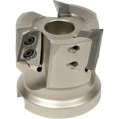 Iscar - 25mm Cut Diam, 0.059" Max Depth, 24mm Shank Diam, Cylindrical Shank Indexable High-Feed End Mill - Screw Holding Method, FF WOMT/WOCT, FF WOMW Insert, FF EW Toolholder, Through Coolant - Eagle Tool & Supply
