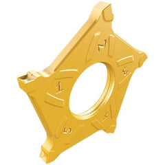 Iscar - PENTAD40R300 Grade IC808, 3mm Cutting Width Carbide Cutoff Insert - Right Hand Lead Angle, 0.2mm Corner Radius, TiAlN Finish - Eagle Tool & Supply