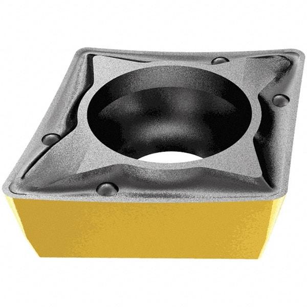 Iscar - CPMT2-1 PF Grade IC830 Carbide Turning Insert - TiAlN/AlTiN/TiN Finish, 80° Diamond, 6.35mm Inscr Circle, 2.38mm Thick, 0.4mm Corner Radius - Eagle Tool & Supply