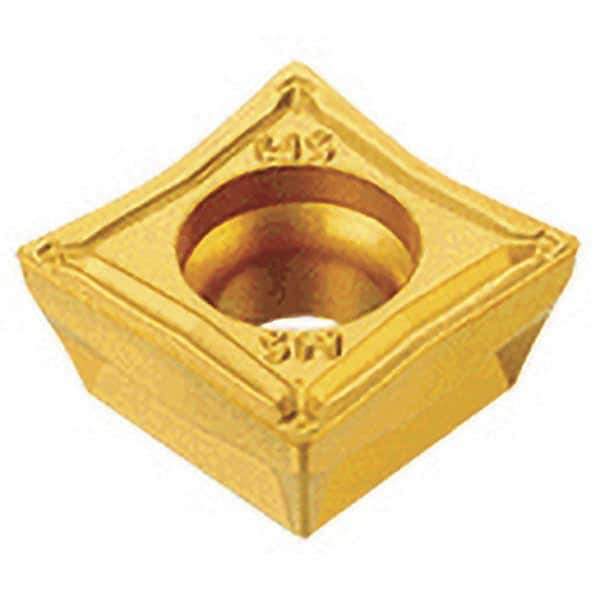 Iscar - QC95MT100504 SM Grade IC830 Carbide Turning Insert - TiAlN/AlTiN/TiN Finish, 80° Square, 9.65mm Inscr Circle, 5mm Thick, 0.4mm Corner Radius - Eagle Tool & Supply