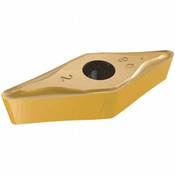 Iscar - VNMG2.5-1 FNF Grade IC520N Carbide Turning Insert - TiCN/TiN Finish, 35° Diamond, 7.15mm Inscr Circle, 3.97mm Thick, 0.4mm Corner Radius - Eagle Tool & Supply