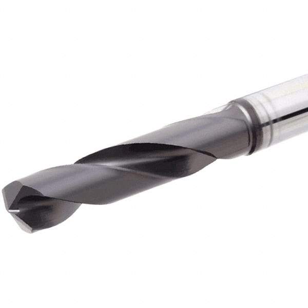 Iscar - 9mm 140° Solid Carbide Jobber Drill - TiAlN Finish, Right Hand Cut, Spiral Flute, Straight Shank, 103mm OAL, Standard Point - Eagle Tool & Supply