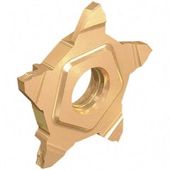 Iscar - 24N157PENTA Grade IC908, 0.2mm Cutting Width Carbide Grooving Insert - 0.16mm Corner Radius, TiAlN Finish - Eagle Tool & Supply