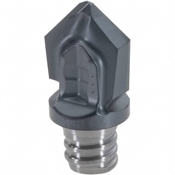 Iscar - MM HCD Grade IC908 Carbide Chamfer Milling Tip Insert - TiAlN Finish, 2 Flutes, 10mm Cutting Diam, 4.5mm Depth of Cut, 14mm Extension - Eagle Tool & Supply