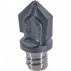 Iscar - MM HCD Grade IC908 Carbide Chamfer Milling Tip Insert - TiAlN Finish, 2 Flutes, 10mm Cutting Diam, 4.5mm Depth of Cut, 14mm Extension - Eagle Tool & Supply