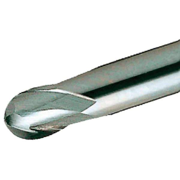 Iscar - 12mm Diam, 22mm LOC, 2 Flute Solid Carbide Ball End Mill - TiAlN Finish, Single End, 83mm OAL, 12mm Shank Diam, Spiral Flute - Eagle Tool & Supply